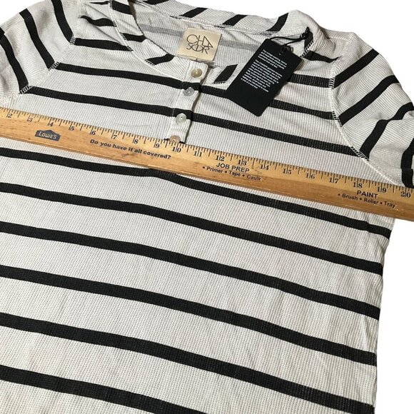 Chaser Women's Striped Henley Long Sleeve Top Size S - Picture 3 of 7